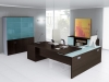 Kwest - Winkelschreibtisch mit Gro�container �berstehender Ansatz 256x200