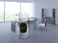 Exclusive Glas Schreibtisch mit Seitentisch 270 x 180 cm