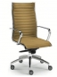 Design Drehstuhl in Chrom Leder