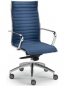 Design Drehstuhl in Chrom Leder