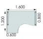 Schreibtisch 90� 160x120cm