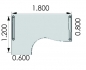 Schreibtisch 90� 180x120cm