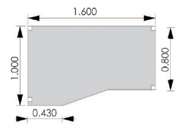 Kompakttisch 160x100x80 - Schreibtisch