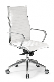 Design Drehstuhl in Chrom Leder