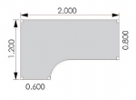 Kompakttisch 90� - Breite 200cm - Schreibtisch