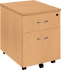 Rollcontainer Holz mit 2 Schubladen