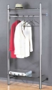 Wandgarderobe aus Edelstahl und Glas